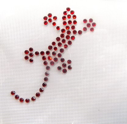 Geco piccolo strass rosso