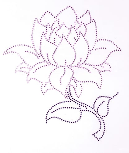 Fiore di loto swarovski termoadesivi